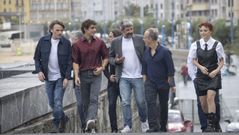 El director Alberto Rodr�guez (c) y los actores Javier Guti�rrez (2d), Fernando Tejero (i), Miguel Herr�n y Catalina Sopelana