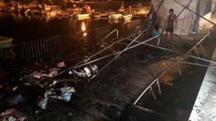 No pudo salvarse nada de la mercanc�a que hab�a en el puesto que se incendi�.