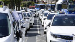 Imagen de archivo de una protesta de los taxistas en A Corua