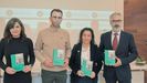 De izquierda a derecha, la consejera del Colegio de Veterinarios, Mara del Camino Ferrero, el gerente de Serfuja, Jorge Balado, la presidenta del Colegio de Enfermera, Lourdes Bermello, y el presidente del Colegio de Mdicos, Eduardo Iglesias, en la presentacin del manual en Lugo