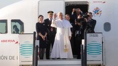 El papa aterriza en Gran Canaria para seguir su visita en Espa&ntilde;a