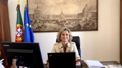 La ministra Ana Abrunhosa, en su despacho en la Pra�a do Com�rcio