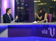 Feijoo durante la entrevista que le hizo Fernanda Tabar�s en �V�a V�. 