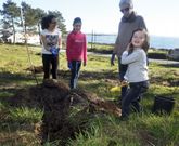 L�a peque�a L�a a�n no va al instituto pero no perdi� ocasi�n de plantar alg�n �rbol. 