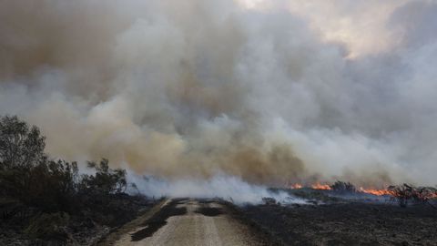 Incendio forestal no Macizo Central Ourensán.