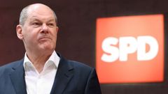 El canciller federal de Alemania, Olaf Scholz, en el congreso anual del Partido Socialdemócrata.