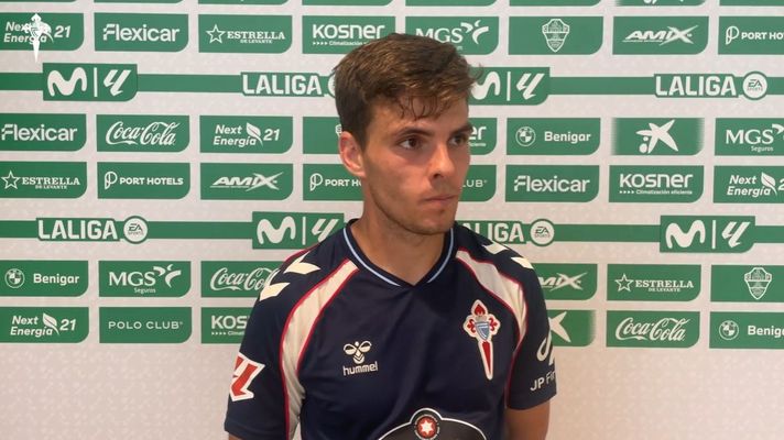 El futbolista del Celta Aleix Febas, tras el partido ante el Elche.