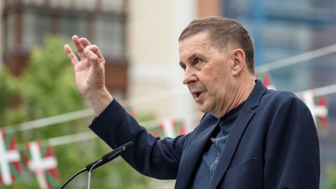 El secretario general de EH Bildu, Arnaldo Otegi, durante una intervenci�n el pasado s�bado.