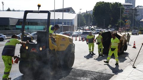 Este lunes comenzaron las obras de asfaltado de la calle Progreso provocando grandes atascos en la entrada a la ciudad