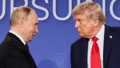Vladimir Putin y Donald Trump, durante su entrevista en Alaska, en agosto 
