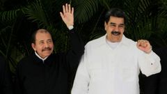 Daniel Ortega y Nicol�s Maduro, durante un encuentro internacional celebrado en La Habana