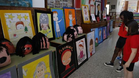 Trabajos en el Colegio Cardenal Cisneros inspirados en la obra del artista japons Yoshitomo Nara.