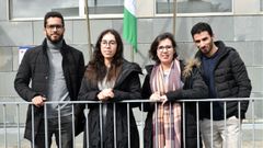 De izquierda a derecha, Kamal, Dilal, Doha y Mohammed, retratados ayer en el campus de Ferrol. udc