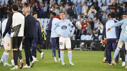 Iago Aspas, decepcionado tras la derrota frente al Juventus.