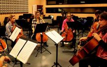 Alumnos del Conservatorio en su primer ensayo con la Filharmon�a.