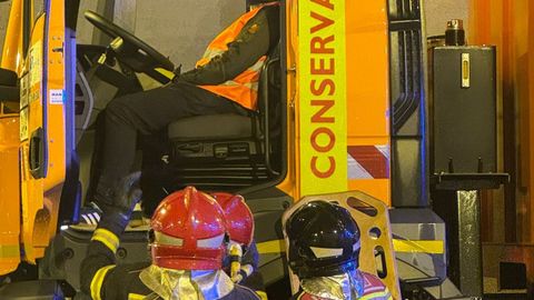El simulacro del túnel de A Canda, en imágenes.