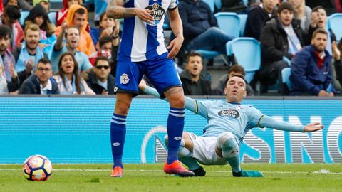 Celta-Deportivo (4-1) de Primera el 23 de octubre del 2016. Doblete de Iago.