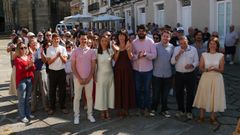 Pont�n, durante un acto con candidatos a las municipales en Noia.