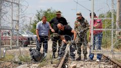 Fase final del desmantelamiento del campamento de Idomeni, en la frontera entre Grecia y Macedonia. 