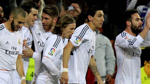 Modric celebra uno de los goles al Villarreal
