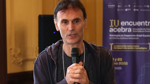 Jorge Mira, durante su intervenci�n en Brasil
