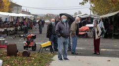 Asistentes a la feria del pasado d�a 24 en Monforte, que se celebro con m�s separaci�n entre puestos