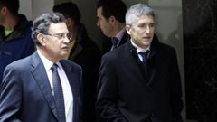 A la izquierda, ngel Hurtado, magistrado que instruye el caso de Garca Ortiz, junto al ministro Fernando Grande-Marlaska.