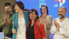 Ana Pont�n, con Ana Miranda, tras conocer los resultados de las municipales y europeas