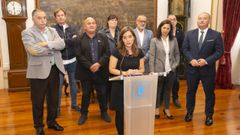 Los alcaldes del Consorcio, junto a la alcaldesa de A Coru�a, en una reuni�n llevada a cabo en Mar�a Pita