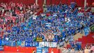 Afición del Real Oviedo, en el UD Almería Stadium