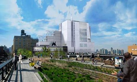 Recreaci�n del proyecto de Renzo Piano para el Whitney, visto desde el parque High Line.