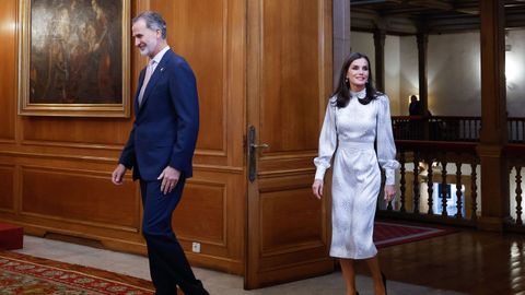 Los reyes Felipe y Letizia llegan a a una de las audiencias