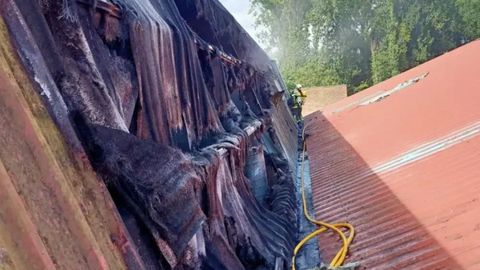 Estado en el que qued� el techo del centro