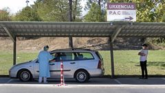 Punto de toma de muestras en el hospital comarcal de Monforte