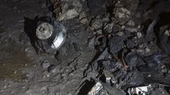 Restos de un dron ruso en Jrkov, Ucrania, tras la respuesta de Mosc al ataque areo ucraniano entre el domingo y el lunes.