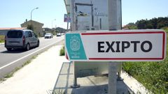 Sinal nunha estrada indicando a localidade de Exipto, en Boiro, nunha imaxe de arquivo.