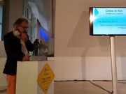 El alcalde de Caldas, ayer, durante su intervenci�n en el foro Fairway.