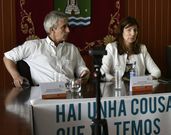 Manuel Lema con Manuela Oviedo ayer en la presentaci�n. 