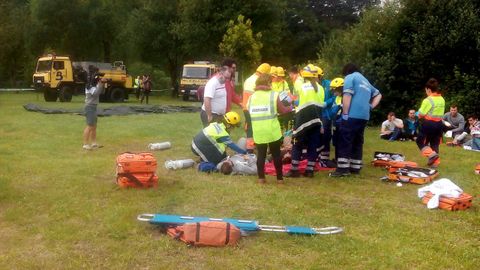 Un momento del simulacro