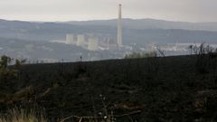 Terreno calcinado por el fuego en As Pontes.