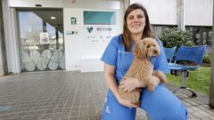 Inma Orjales en el hospital veterinario Rof Codina de Lugo