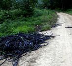 Fundas del cable de cobre robado en O Out�n de Rus.