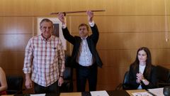 Antonio Puga, tras ser proclamado alcalde de Celanova