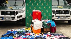 Equipaciones deportivas falsas intervenidas por la Guardia Civil