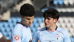 Los canteranos del Celta Andr�s Anta��n y Anxo Rodr�guez.