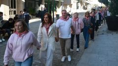 La calle peatonal fue escenario de la acci�n reivindicativa en Boiro.
