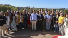 Gonzalo Caballero, con la ejecutiva del PSdeG tras la reuni�n de ayer