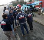 Protesta en el recinto del parque, en Os Air�os, el 3 de enero.