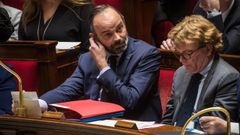 El primer ministro r Edouard Philippe, en la sesi�n sobre las dos mociones de censura
