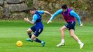 Viti y Borja Snchez entrenando en El Requexn